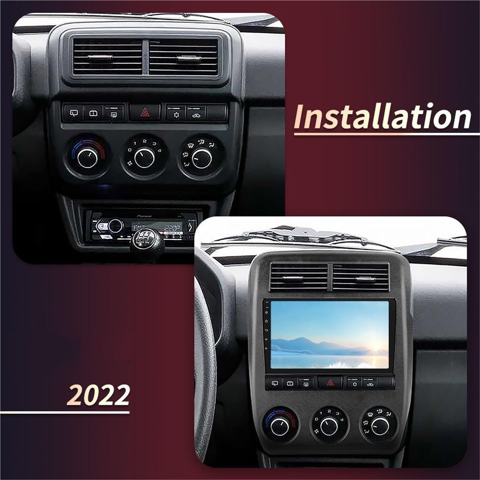 Marco Radio Coche 2 DIN Instalación Panel Embellecedor Radio