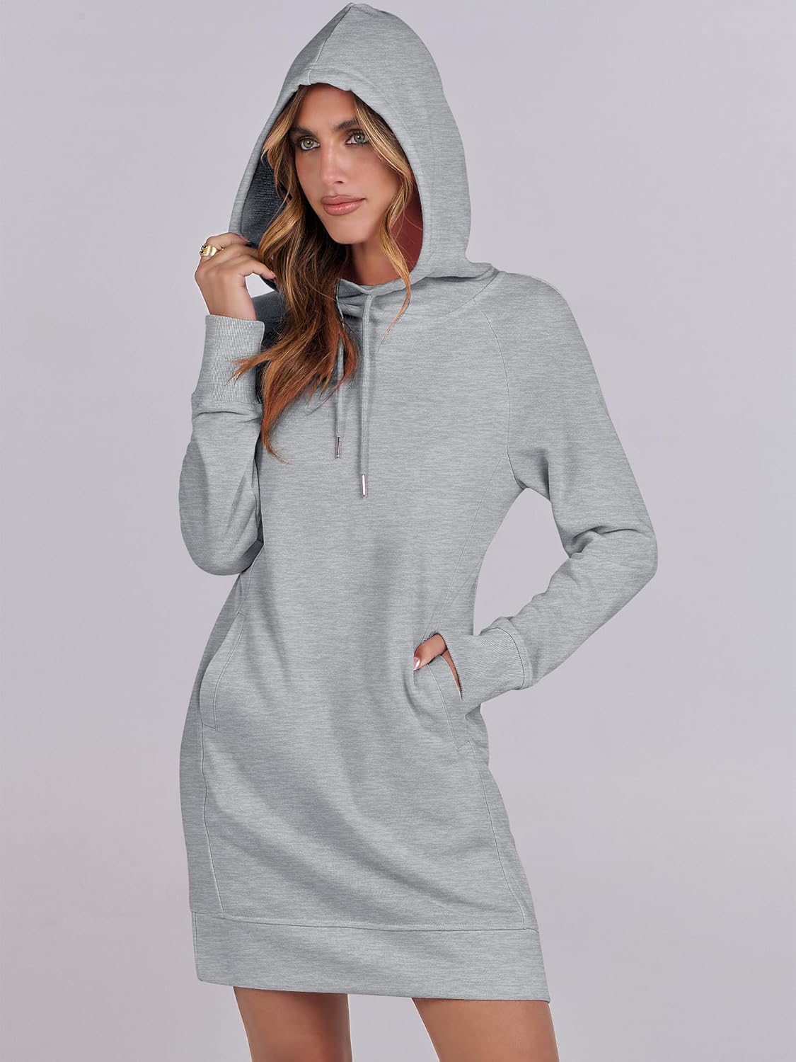 ANRABESS Womens Sweatshirt Dress Long Sleeve Hoodies Mini Dresses Fleece Casual Hoodie with Pockets 2025 Fall Fashion - Image 5