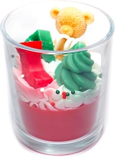 Aroma Candle Soy Wax Cute Decoration Handmade Dessert Cream Flavor Soft Smell Present Gift 7.58ounces Burn time 40h (Little Bear Cup)