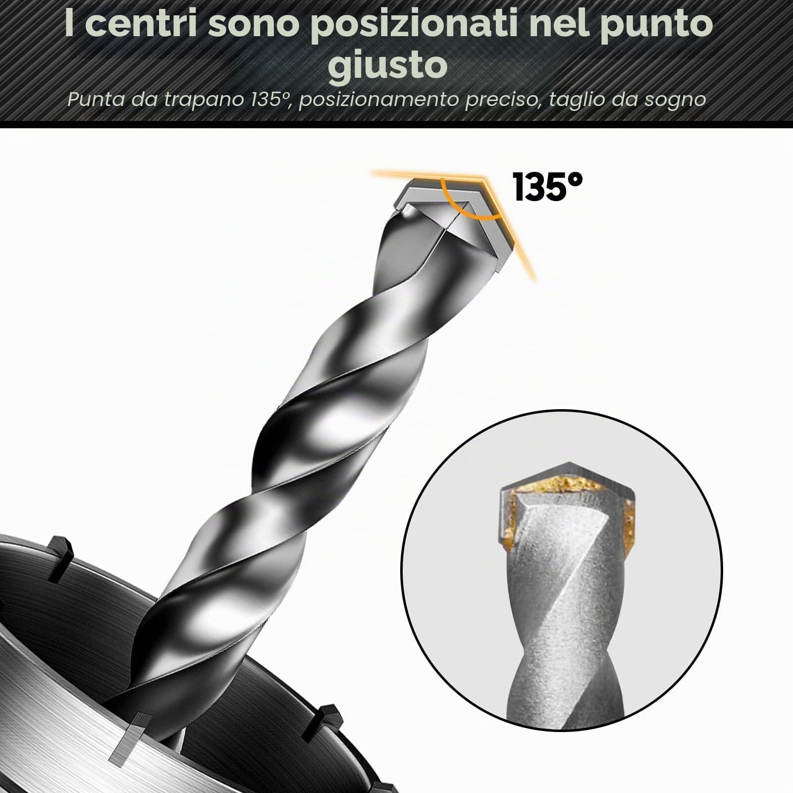 9 seghe a tazza per calcestruzzo con codolo, 30 mm, 40 mm, 65 mm, 80 mm, 100 mm, set di seghe a tazza per calcestruzzo precisi e senza sforzo per lavoratori edili, case
