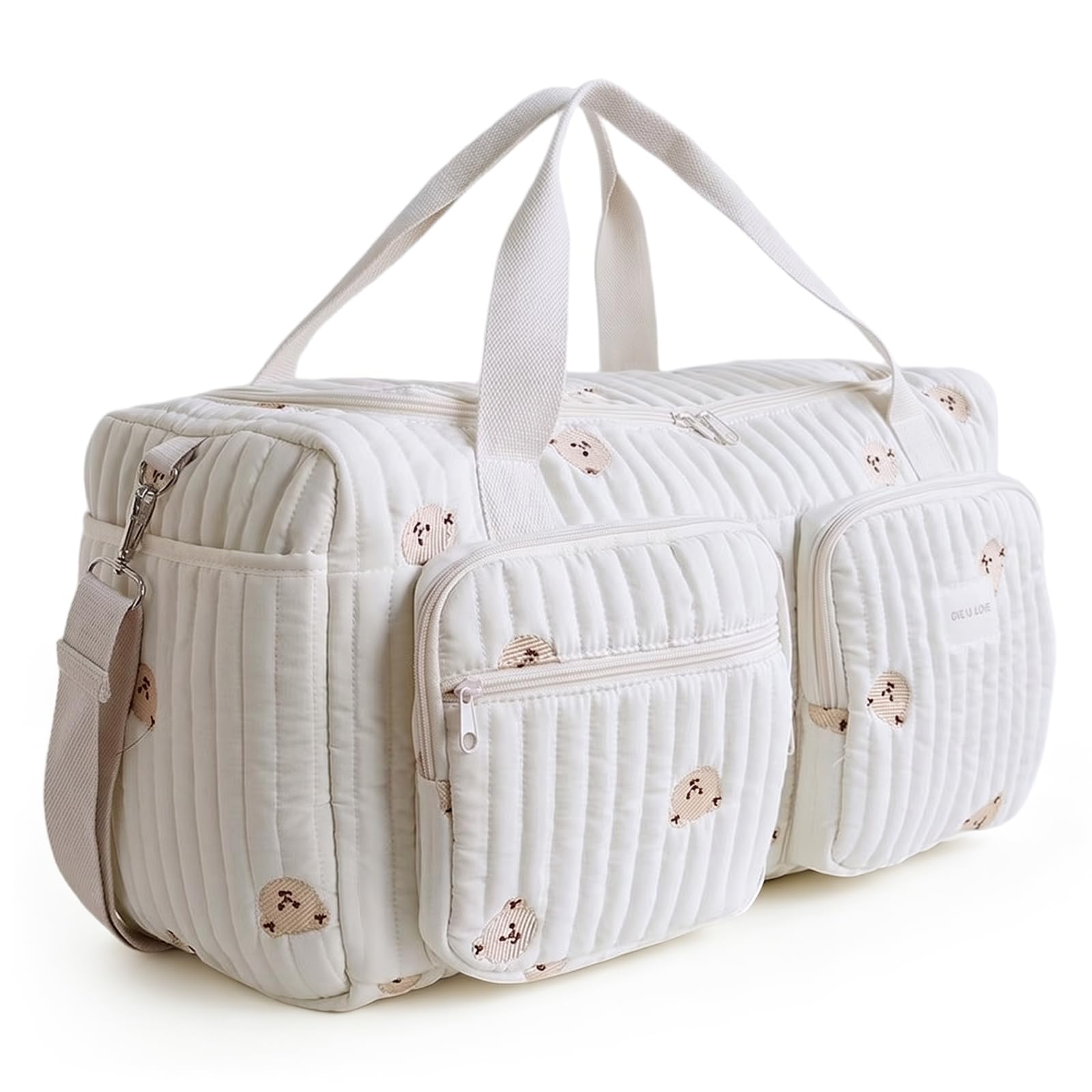 YUDAWN Large Baby Changing Bag & Hospital Maternity Bag, 48x22x26cm Nappy Changing Bags Portable Cotton Mommy Diaper Tote Bags With Multiple Pockets for Travel Hospital Birth & Pram Accessories