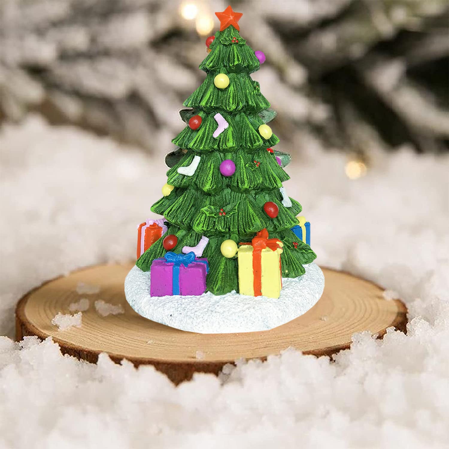 2 Figurines Miniatures Noël Pour Aquarium - Sapin Et Boîtes Cadeaux En Résine, Décoration Festive Aquatique