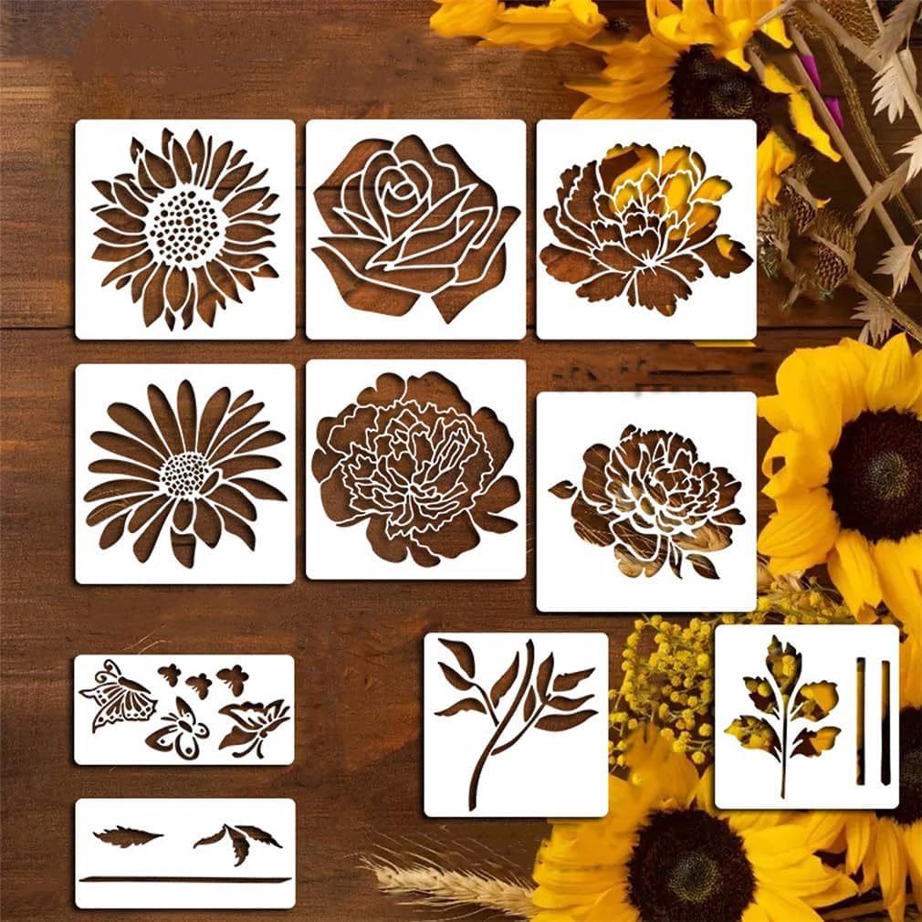 Garden Fence Large Flower Stencils DIY Painting Templates, Reusable