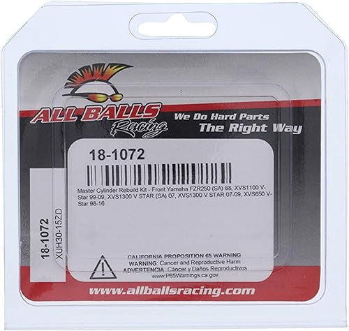 Miniatura 4 de All Balls Kit de reconstrucción de cilindro maestro Racing 18-1072 compatible con/reemplazo para Yamaha FZR250 (SA) 1988, XVS1100 V-Star 1999-2009,