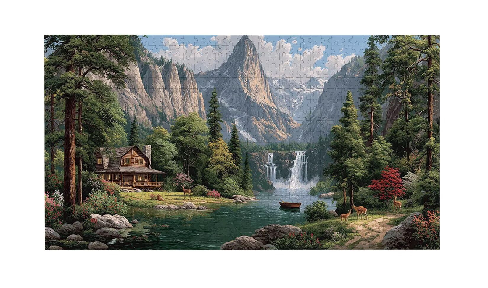 Krajobraz wodospad - Puzzle 900 sztuk dla dorosłych - Puzzle DIY, kreatywna rozrywka, sztuka nowoczesna, klasyczne puzzle dla dorosłych i młodzieży w wieku 12 lat, pomysł na prezent dla mężczyzn i