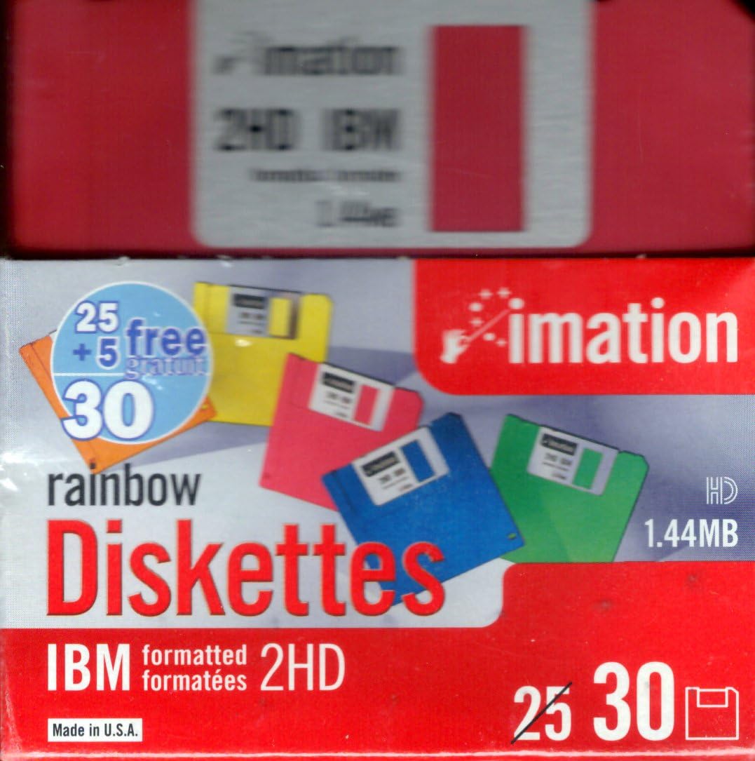 3 1/2" Bulk Diskettes, IBM(R) Format, DS/HD, Rainbow, Box Of 30