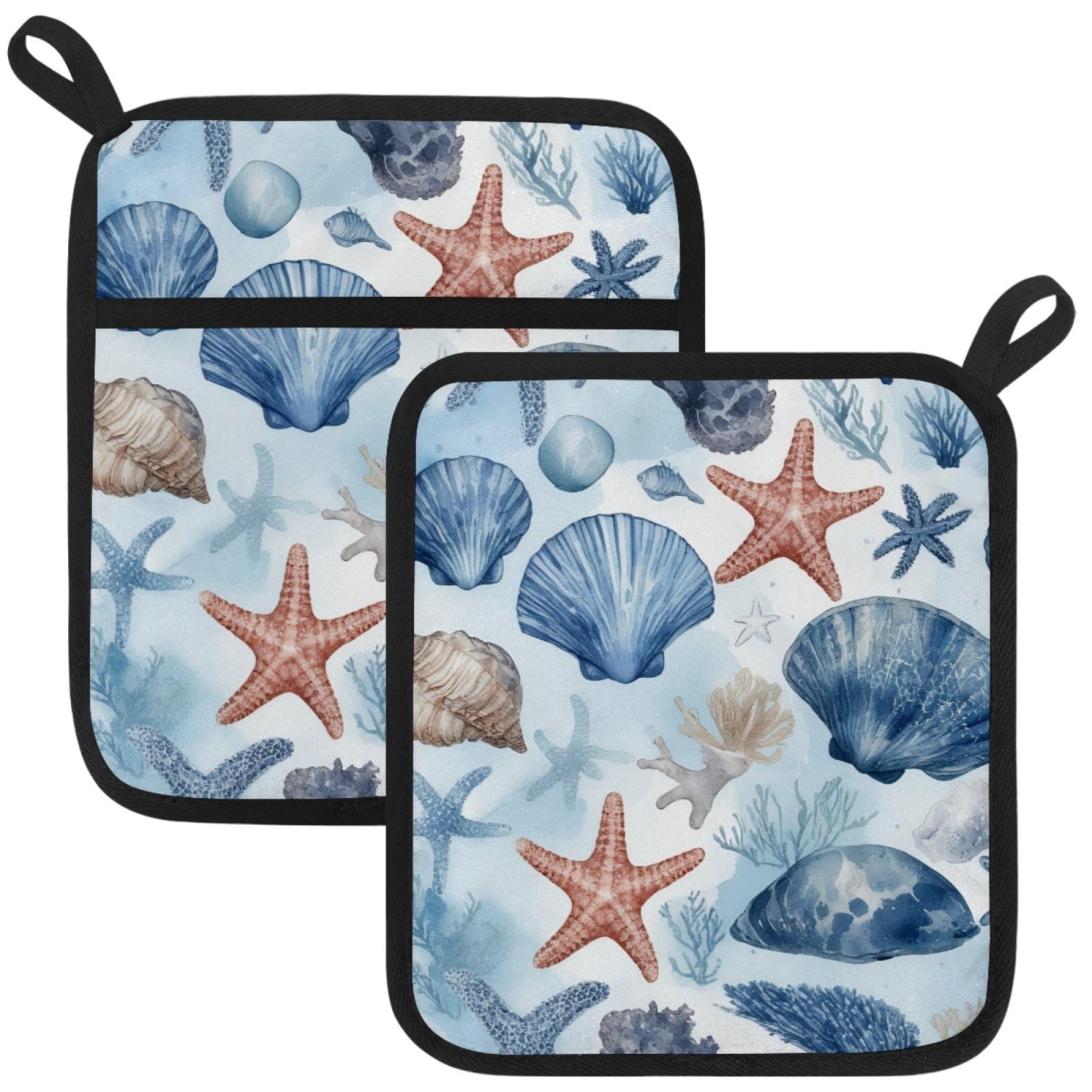 VAPOKF Shell Snail Starfish Pot Holder, Heat Resistant Oven Cloths, Potholders & Oven Gloves, for Kitchen Cooking & Baking, Thick & Safe, Protection of Hands From Hot Utensils