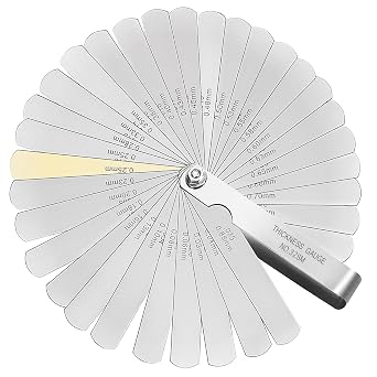 Feeler Gauges, 32 Blades 0.04-0.88 mm 0.0015-0.035 Inch Thickness Gauge Stainless Steel Feeler Gauge Imperial And Metric Measuring Tool, Filler Gauge, For Measuring Gap Width.