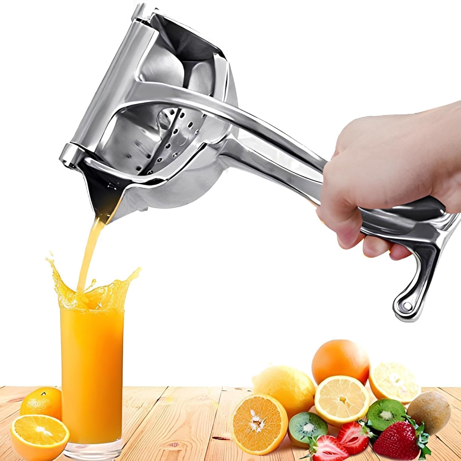 COALITION Aluminum Steel Manual Fruit Juicer Hand juicer, Instant Vegetables & Fruit Mixer Orange, Watermelon, Lemon Squeezer, Hand Press Juice Machine For Home (Silver) (Alloy Steel) (B0CMH7DRHD) Amazon Price History, Amazon Price Tracker