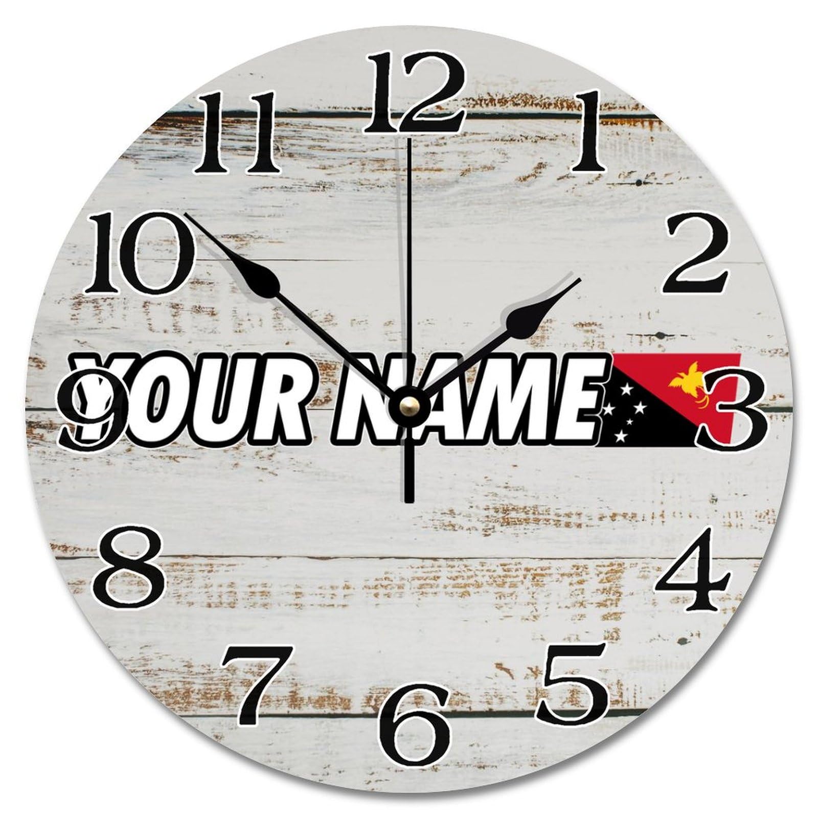 Horloge murale bois Papouasie-Nouvelle-Guinée pour rompre la monotonie des murs