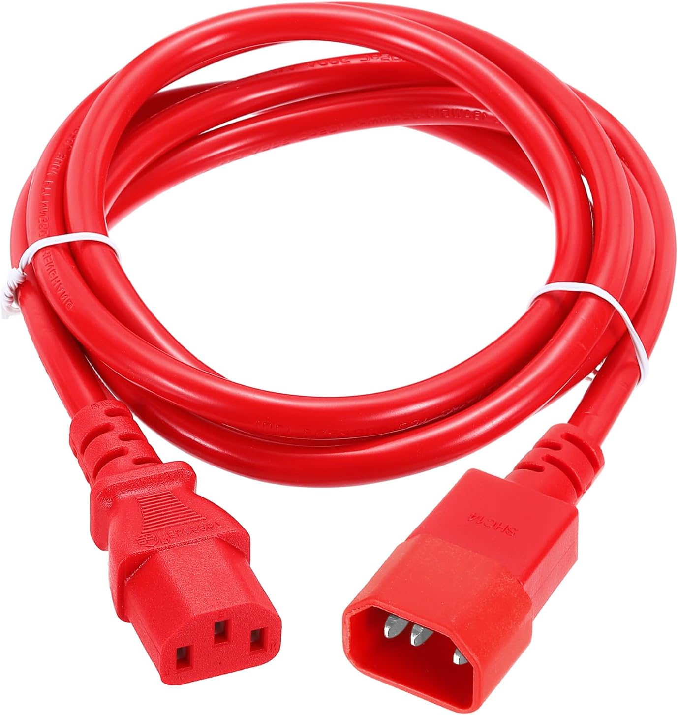 MECCANIXITY 6ft 18 AWG Red 18/3 Universal Power Cord C14 to C13 10A 250V 3-Prong Extension PDU Power Cables for PC,Computer,Printers,TV,AC Adapter,Laptop,Monitor