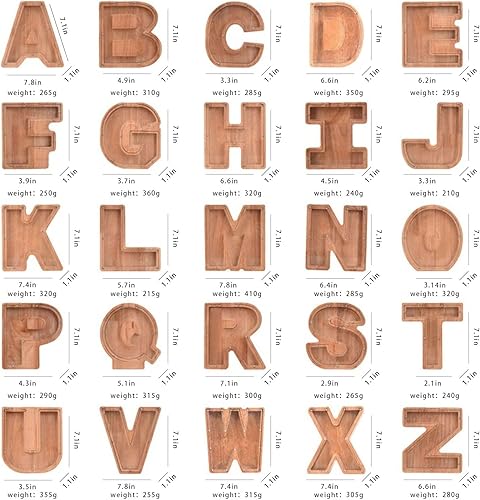 Miniatura 8 de ALBK - Alcancía personalizada para niños, alcancía con letras del alfabeto personalizadas, letras de madera de la A a la Z, juguetes de aprendizaje