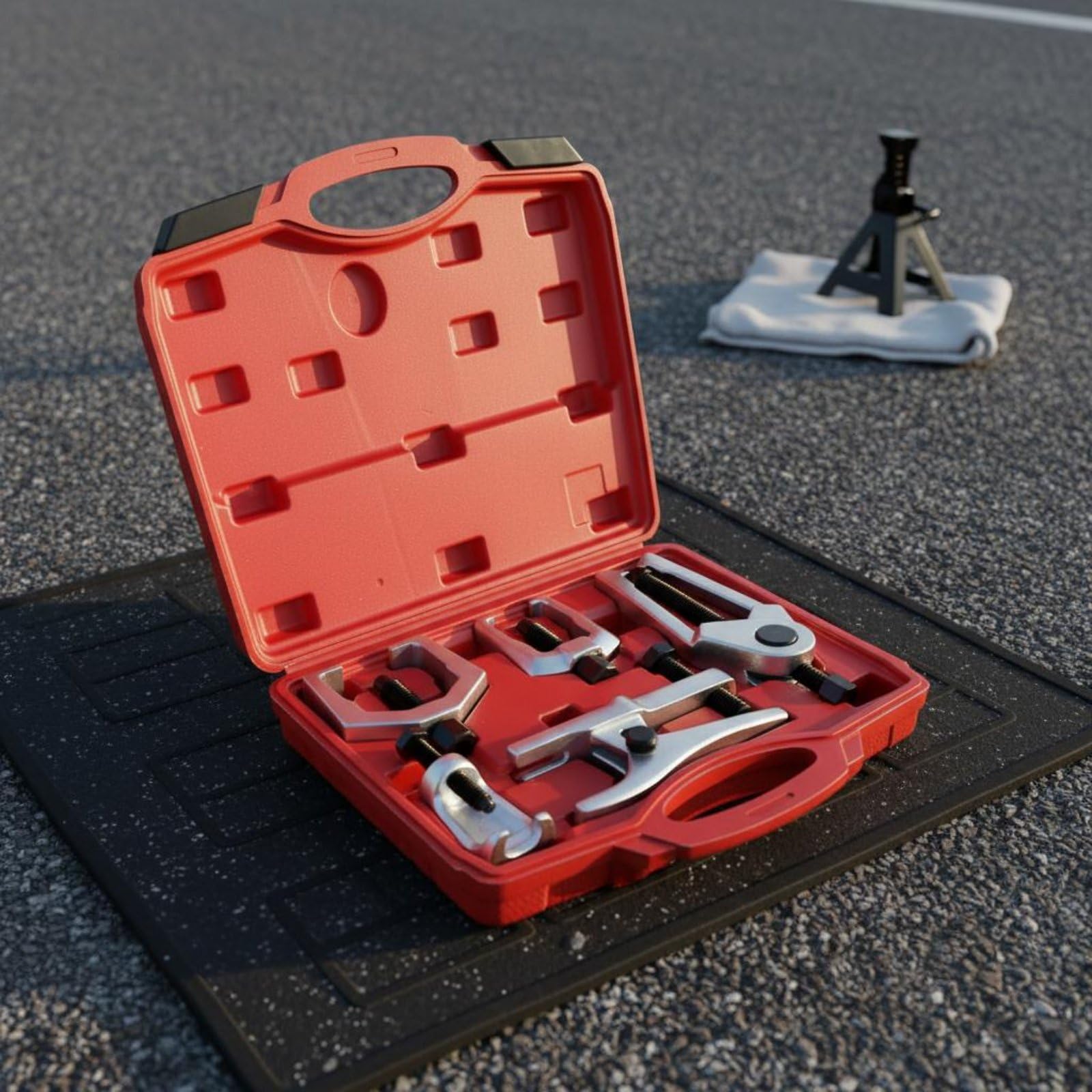 Estrattore Snodo Sferico Kit Attrezzi Chassis Separatore Sospensione Smonta Testine Tirante Lega Acciaio Operazioni Veloci Adatto per Garage Servizio Anteriore, Rosso