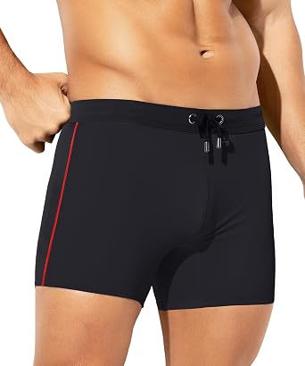 Arjen Kroos Mens Swim Trunks Quick Dry Swim Briefs Color Block Swimwear Bathing Suit with Drawstring