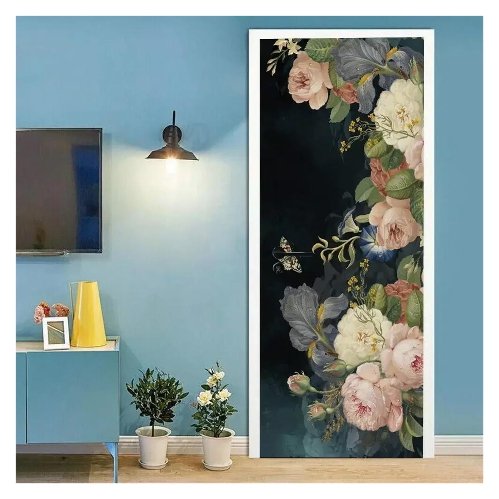 Sticker mural fleurs 3D colorées pour créer une ambiance nature dans un salon ou une chambre