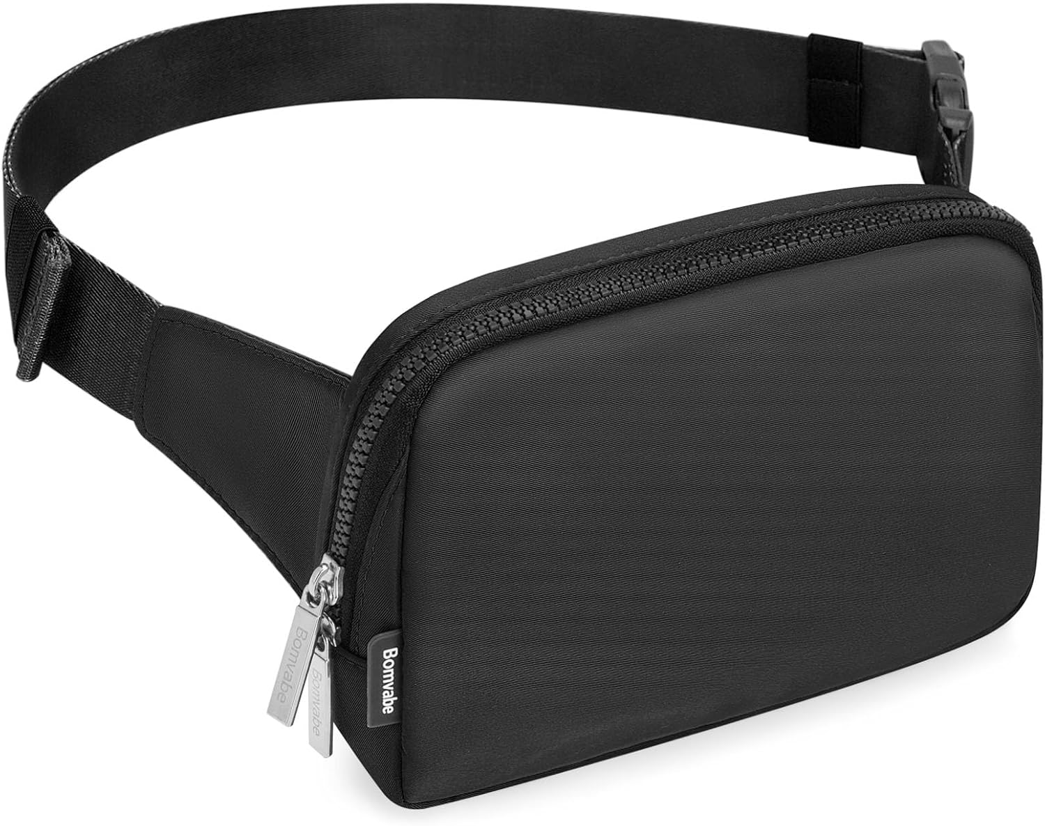 2L Everywhere Belt Bag for Women Men, Large Fanny Pack with Adjustable Strap 55", Waist Bag with Multiple Pockets, Crossbody Bag Water-resistant for Travel Gym Sports Running Hiking, Black