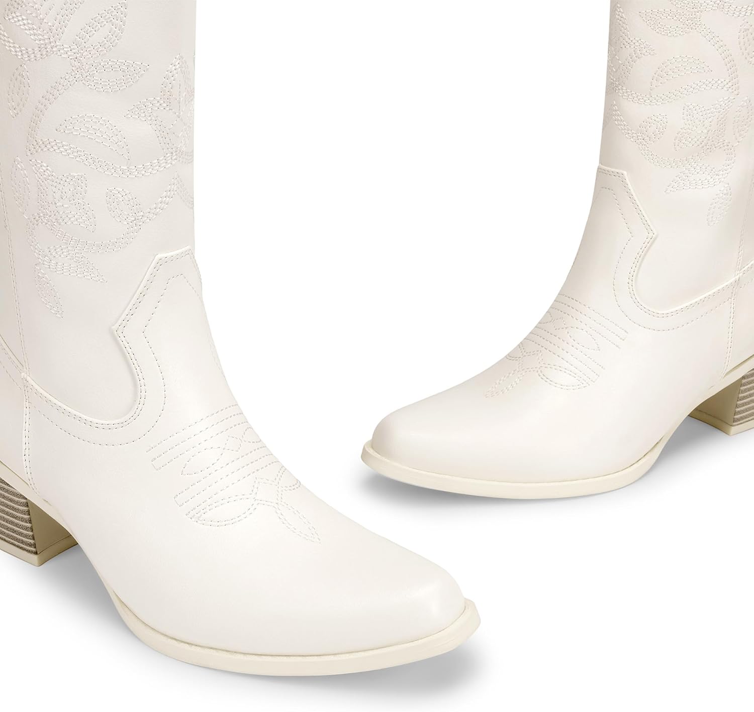 DREAM PAIRS Cowboy Boots for Women Cowgirl Western Boots Fashion Embroidery Stitched Chunky Heel Mid Calf Boots - Image 7