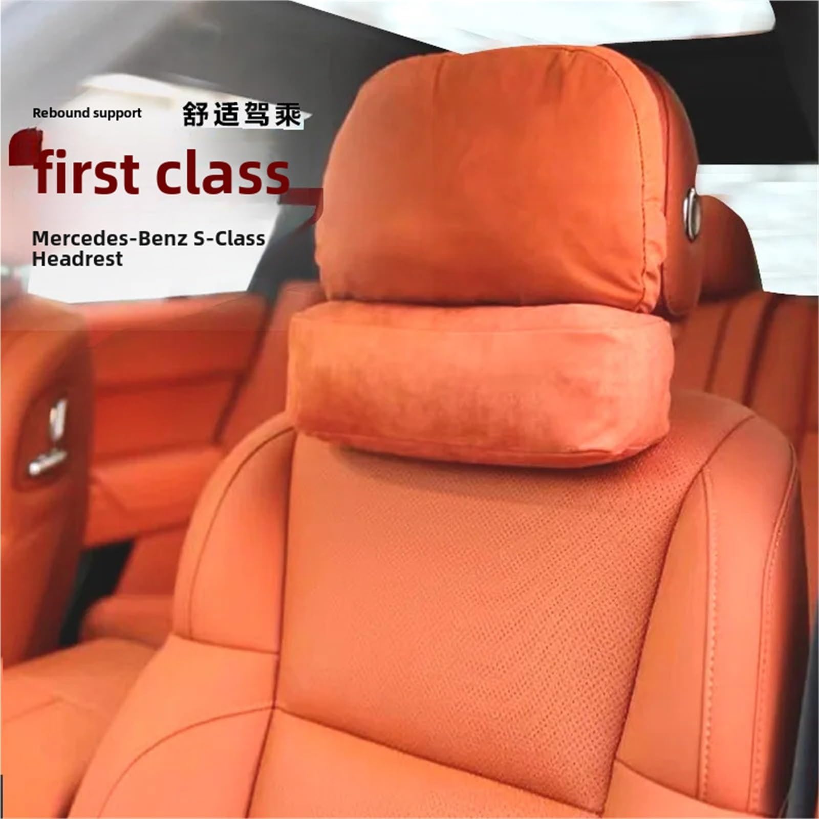 Nackenkissen Universal Auto Nackenkissen Passend für Ideal Kopfstütze Chamois Leder Peluche L789 Taille Unterstützung Kissen