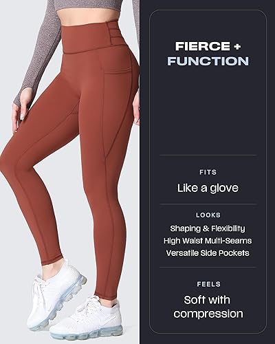 Miniatura 2 de Aoxjox Trinity - Pantalones de yoga de cintura alta con bolsillos para mujer con control de abdomen y cintura cruzada