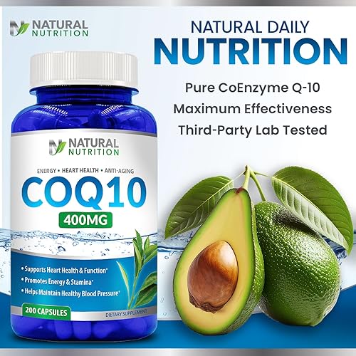Miniatura 6 de Vitamina natural CoQ10 400 mg 200 cápsulas de máxima resistencia, alta absorción, sin gluten sin OMG