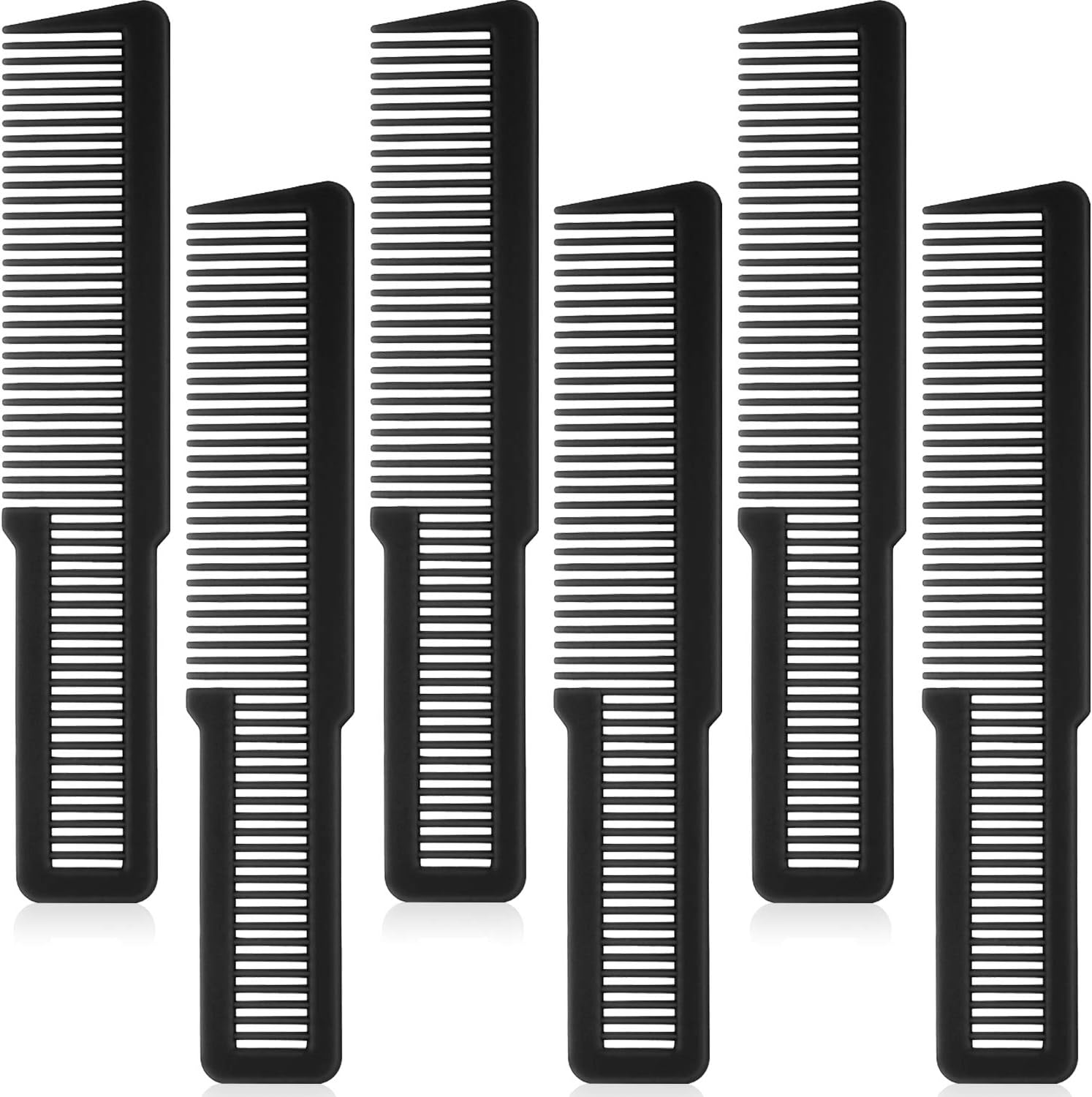 Patelai 6 Pieces Clipper Barber Comb Professional Flat Top Combs for Stylists and Barbers(Black)