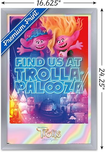 Miniatura 3 de Trends International Trolls Band Together - Póster de pared de Viva and Poppy at Trolla-Palooza, 14.72 x 22.37 pulgadas, versión enmarcada en plata