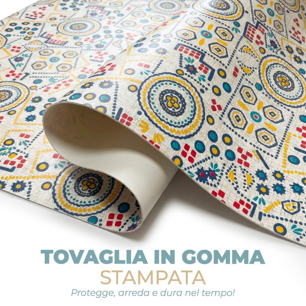 PARAMAISON Tovaglia Antimacchia Imbottita con Mollettone 450x140 | Rettangolare, Antiscivolo, Cuore Rosso