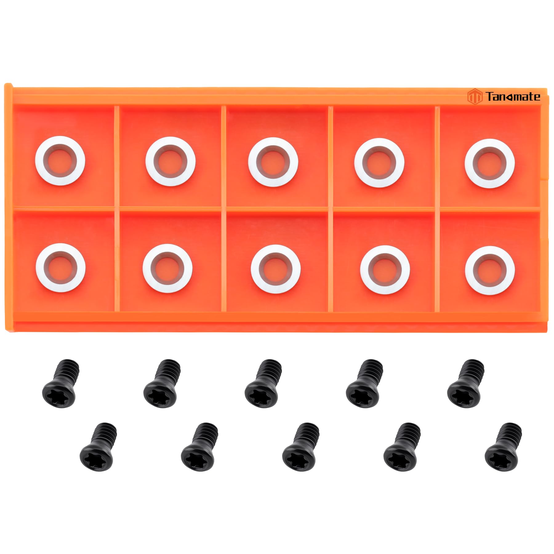 TANOMATE Ci5 8.9mm(1/3 inch) Round Replacement Carbide Cutter Inserts for Hollower Wood Turning Lathe Finisher Tools, 10 pcs