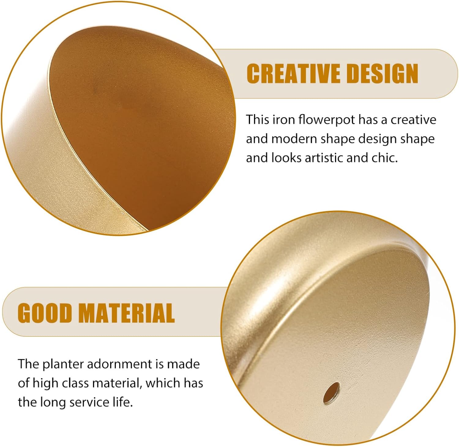 Large Indoor Planters Large Gold Planters Metal Iron Plant Pots Indoor Decorative Flower Pots Artistic Modern Iron Plant Pot with Drain Holes Outdoor