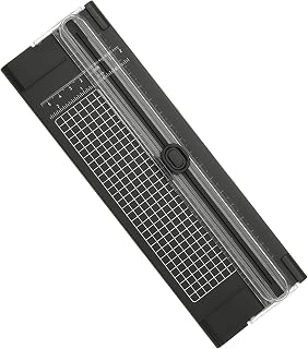 PATIKIL Paper Cutter Trimmer, A4 Straight Small Portable Paper Slide Paper Slicer with Safe-Guard for Craft Cardstock Label Card, Scrapbook Photo, Black