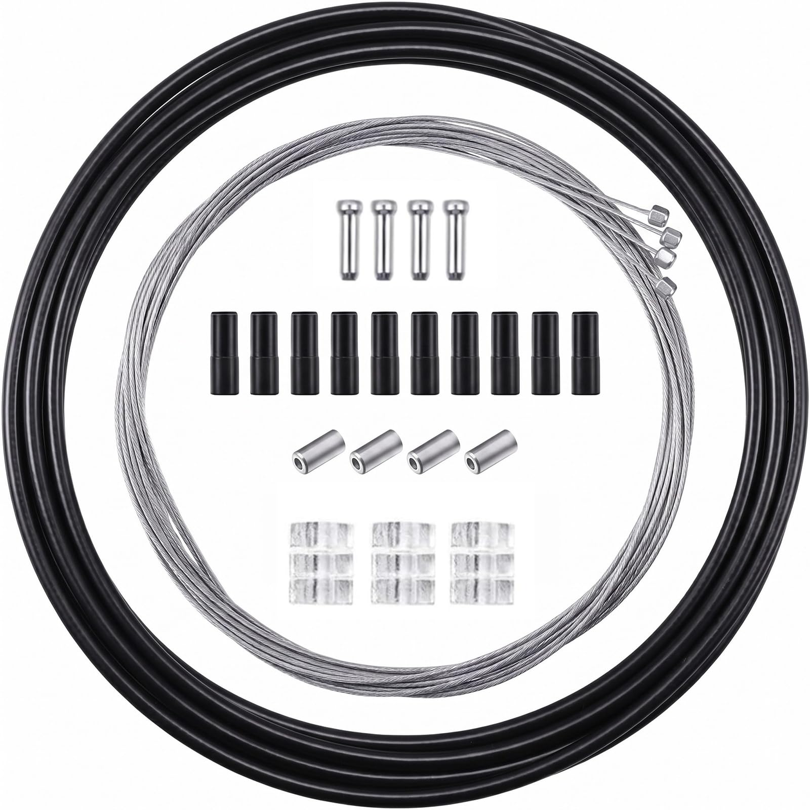 4 PCS Bicycle Cycling Shifter Cable,2 M Bike Brake Gear Shifter Cable