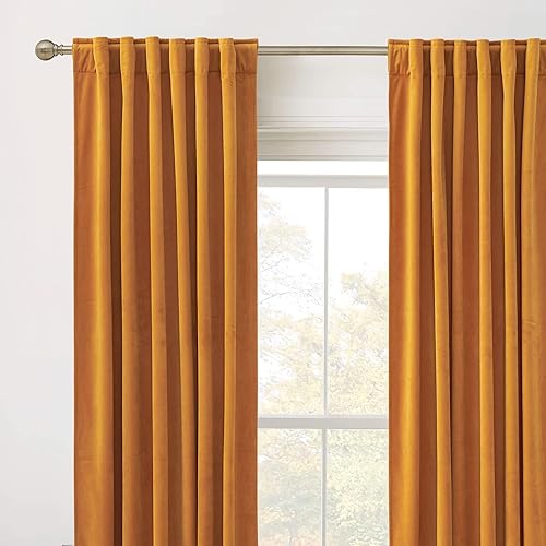 Miniatura 300 de RYB HOME - Cortinas de terciopelo beige, cortinas decorativas resistentes con pestaña trasera, cubierta de privacidad para oscurecer habitación