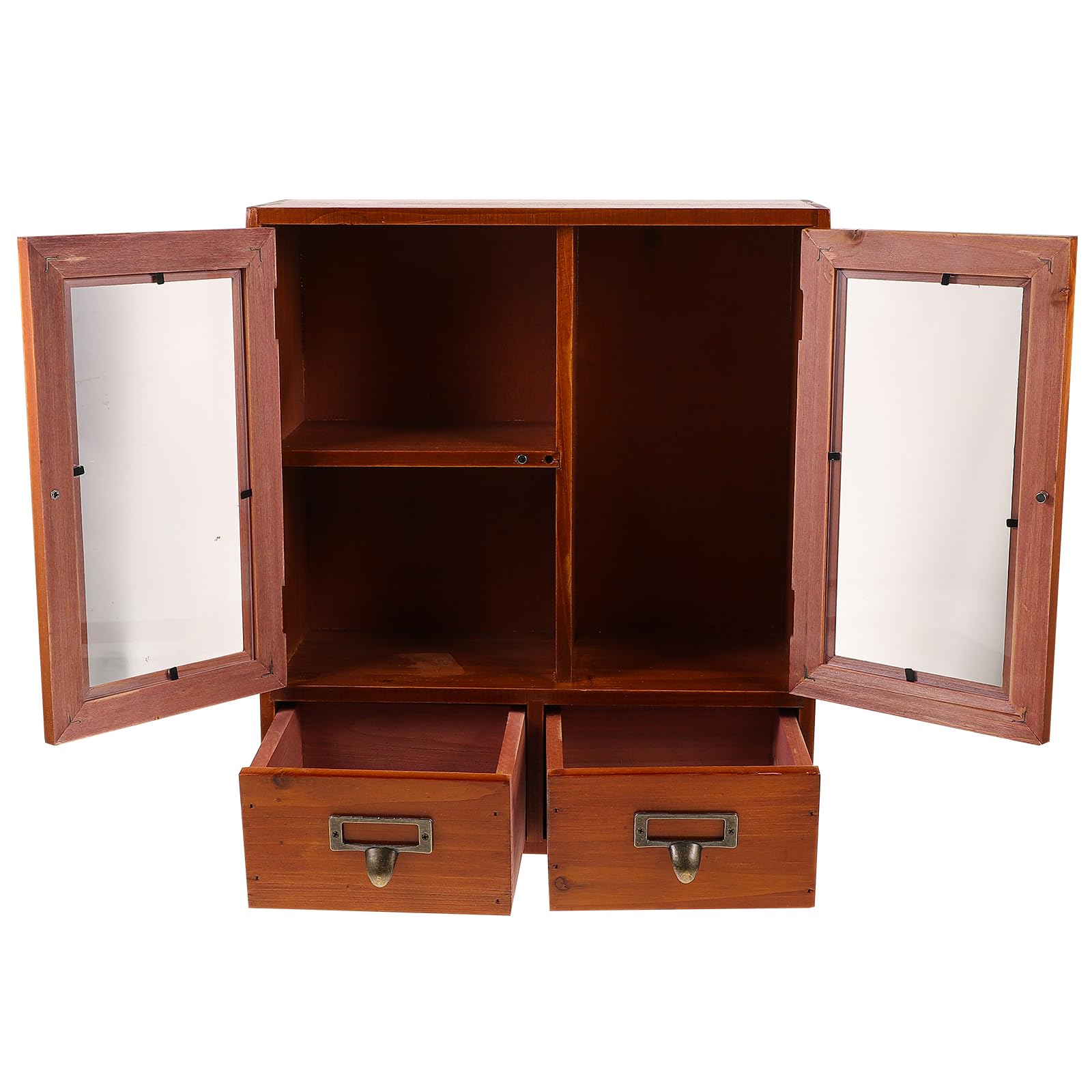 Armadietto portaoggetti da parete in legno rustico con ripiano per cucina e bagno, armadio galleggiante marrone per dispensa, armadietto da parete per medicinali e mensola da esposizione