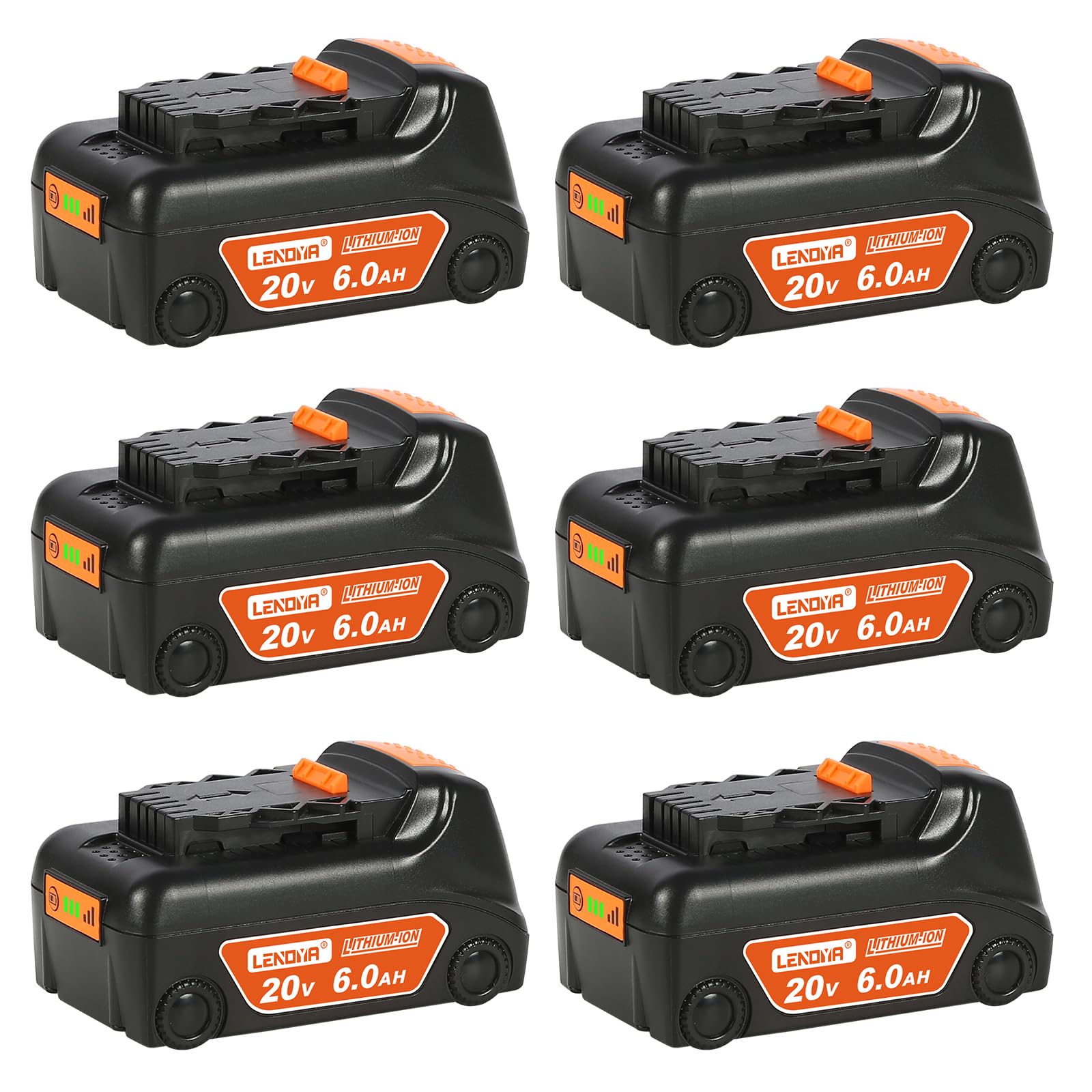 Lenoya 6Packs 20V Battery Replacement for Dewalt 20V Battery 6000mAh