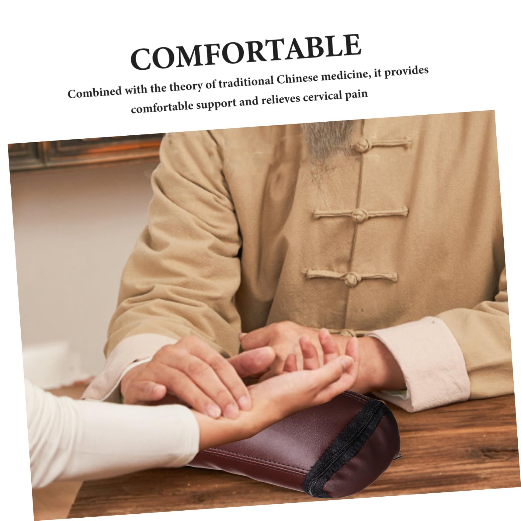 COLLBATH Convenient Pulse Pad Pillow Hand Pillow for Wrist Artificial Leather Easy to Clean