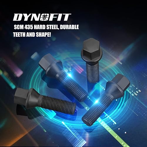 Vista 10 de Dynofit Tornillos de rueda ET M12x1.5 compatibles con B-MW E82 E88 E91 E92 E93, vástago de 1.575 in extendido pernos de rueda para E36 E30 E90 E28