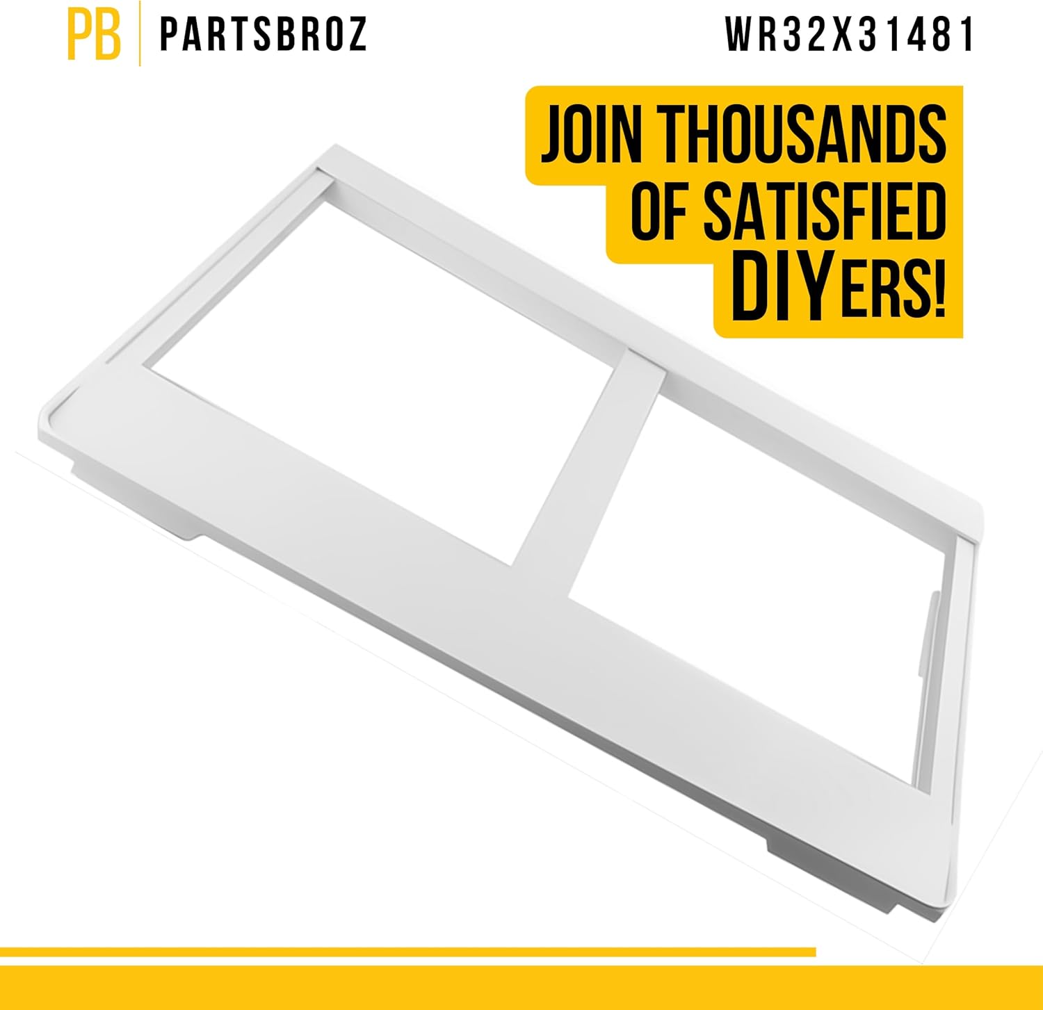 PartsBroz WR32X31481 Vetable Pan Cover 33 - Compatible with General Electric Refrigerator - Replaces AP6995256 PS16220259 Ultra Durable Replacement Repair Parts Heavy-Duty Quick DIY Fix