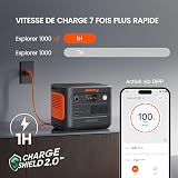 Jackery Explorer 1000 v2 Générateur Électrique Portable avec 2x100W Panneau Solaire, 1070Wh Batterie LFP, 1500W CA/100W USB-C Sortie, Charge Complète Rapide 1H pour Plein Air,Camping-car,Urgence - 4