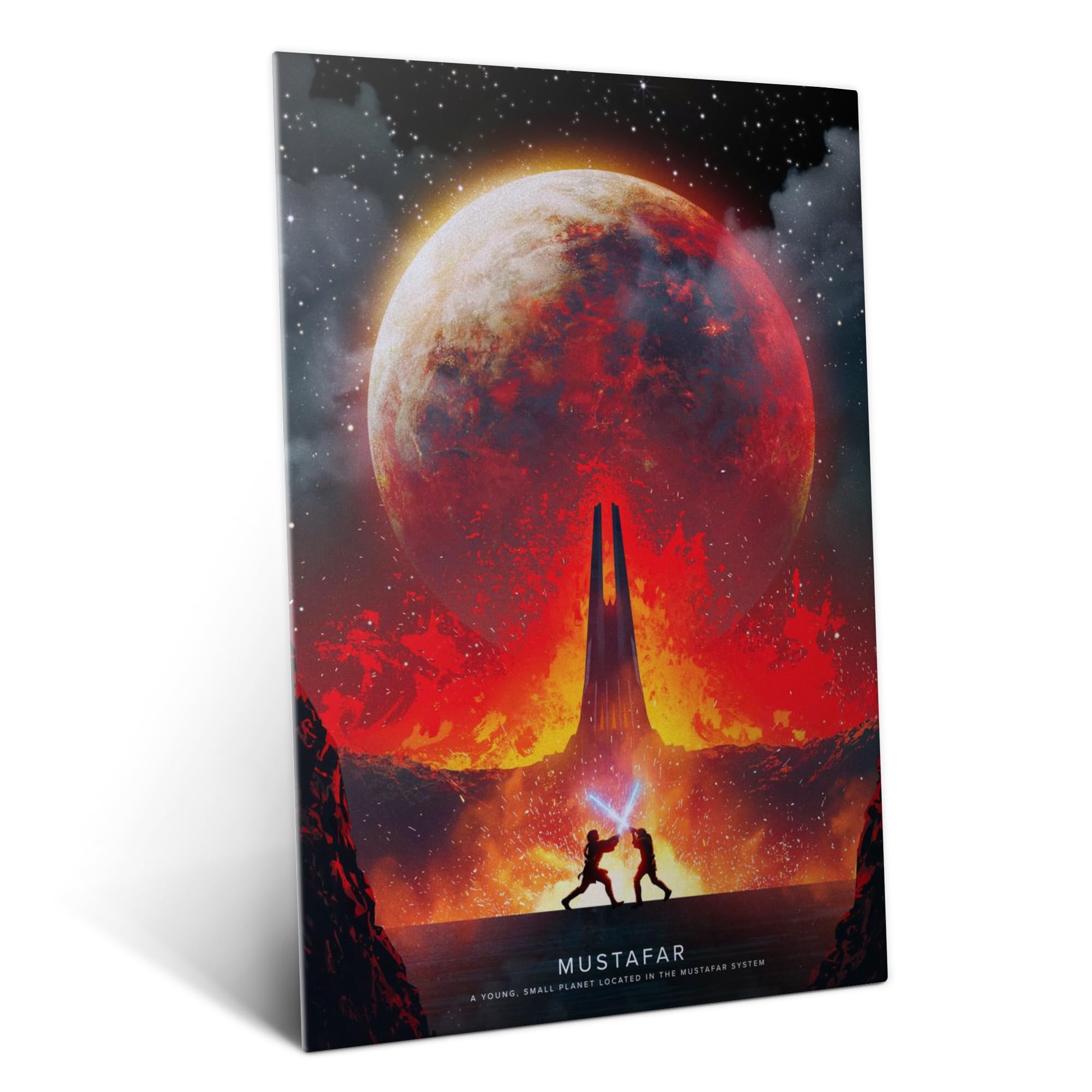 Displate Metall poster Star Wars Planets Mustafar Größe M | Bild Plakate für Schlafzimmer Dekor, Geschenke. Magnetische Befestigung Wandposter, Wanddeko. Metall Wandkunst.