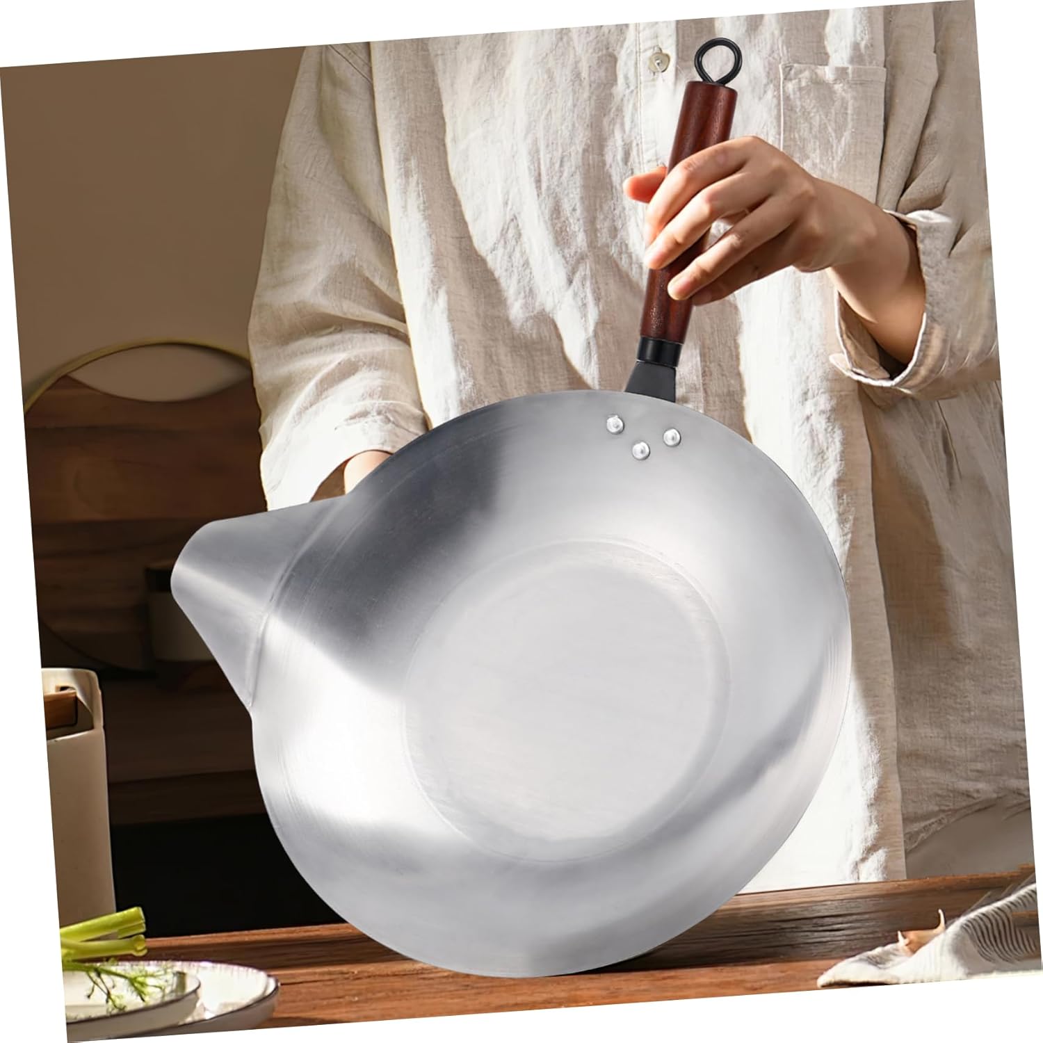 Gatuida Candy Melting Pot Handle Non-Stick Metal Cooking Pan for Chocolate Butter and Candies Suitable for Home and Commercial Use 1.5L Capacity