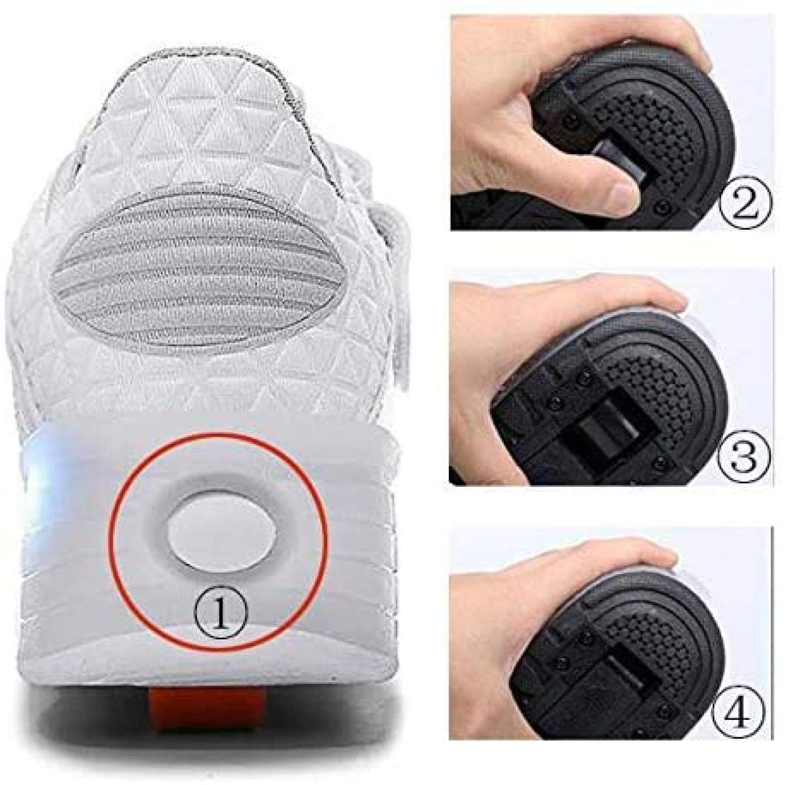 Zapatos LED Zapatos De Patinaje sobre Ruedas LED Niños Niñas Zapatillas Deportivas Al Aire Libre Zapatillas Deportivas De Gimnasia,White Single-41