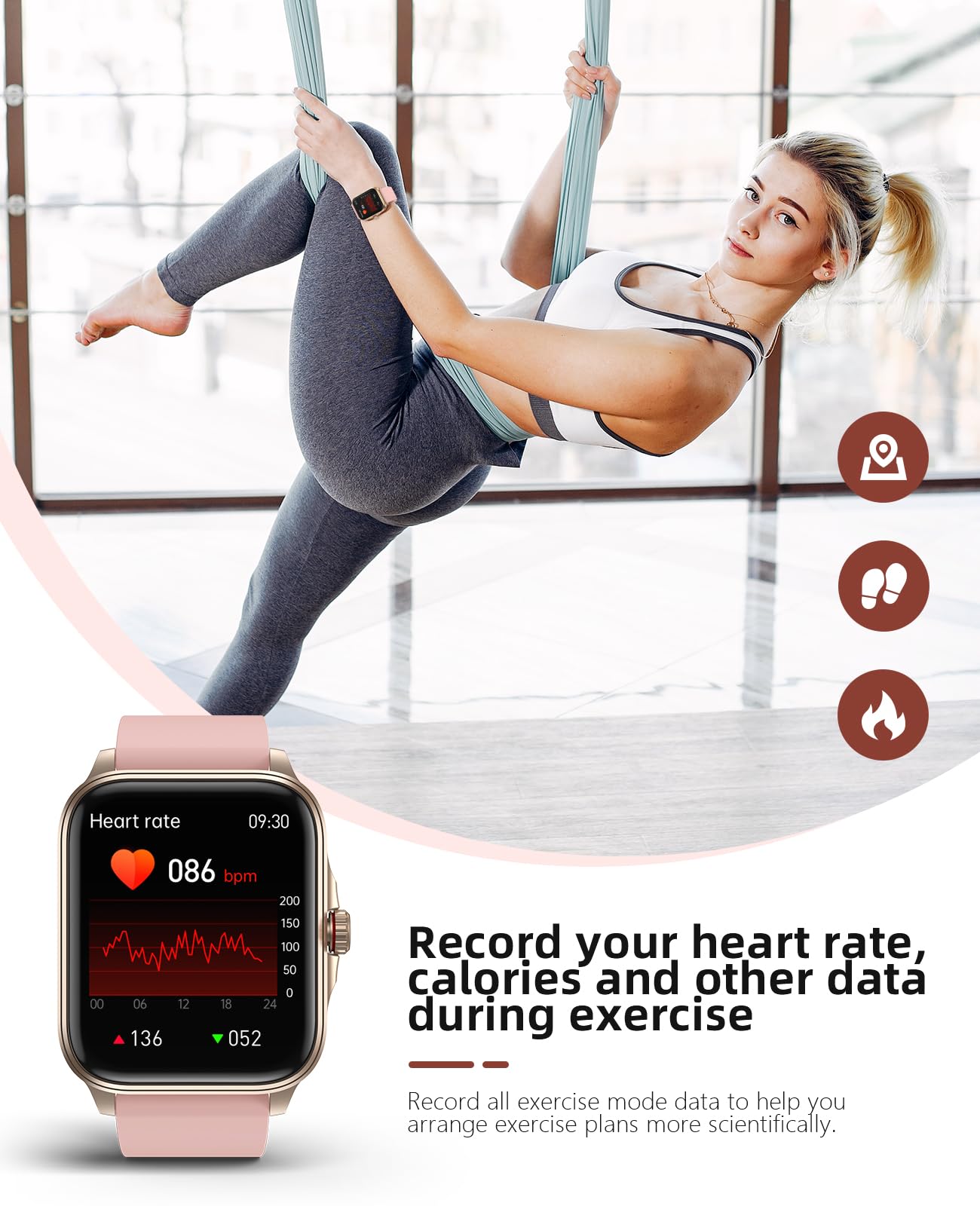 SOUYIE Smartwatch Uomo Donna, Smartwatch con Effettua/Risposta Chiamate, 1.96" Orologio Smart watch con Monitoraggio del SpO2 Sonno Contapassi per IOS Android
