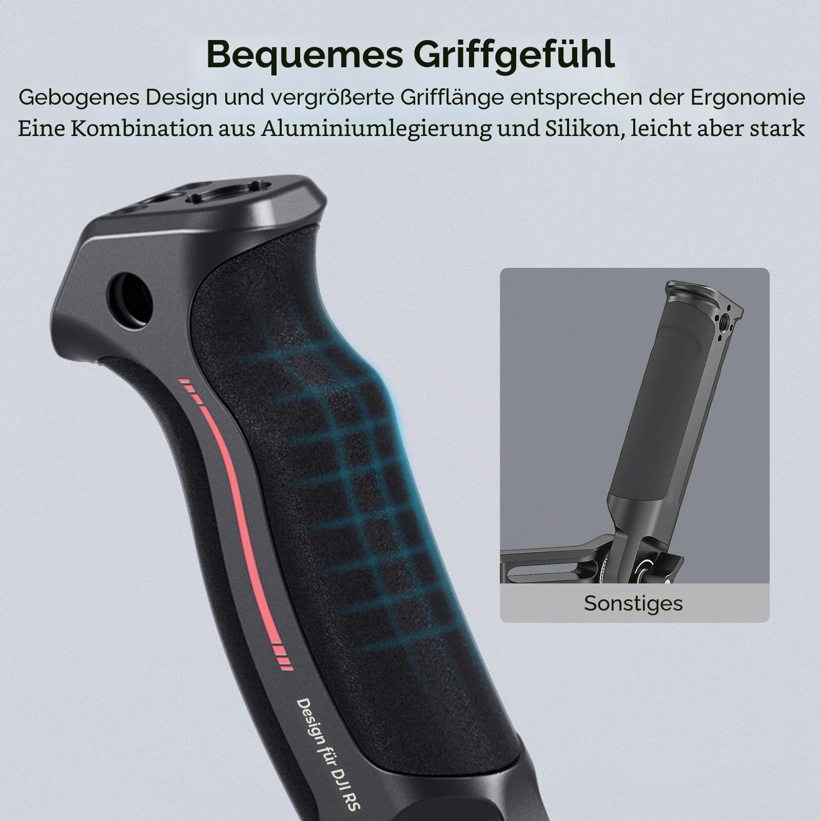 SMALLRIG RS 4 Mini RS5 RS4 Gimbal Sling Griff, Handgriff 8kg 17.6lbs Load | Handgriff für DJI RS 5 RS 4 Mini RS 4 RS 4 Pro RS 3 RS 3 Pro RS 3 Stabilisator Griff für Low Angle Shots – 3028D