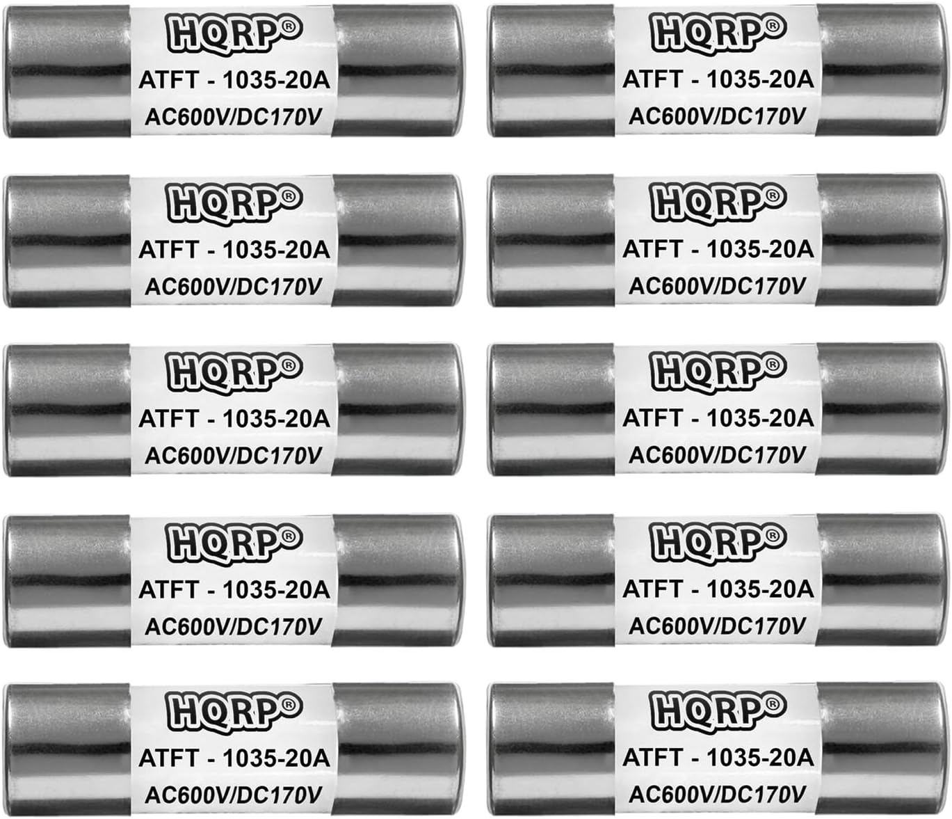 HQRP 10-Pack Spa Hot Tub Slow Blow Fuse, SC-20 Class G Time Delay 20 Amp Fuse 600 V Replacement for Bussmann SC-20, Buss Sc20, LIttelfuse SLC-20 Compatible with Balboa, Gecko, Vita Spas, Dynasty Spas