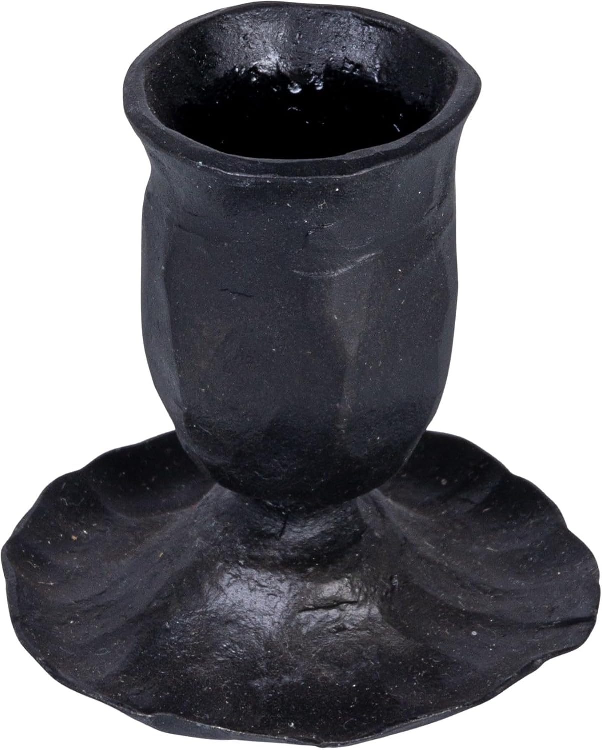 Creative Co-Op Hand-Forged Cast Metal Taper Holder, Black