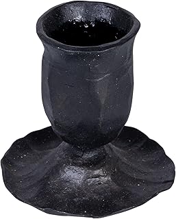 Creative Co-Op Hand-Forged Cast Metal Taper Holder, Black