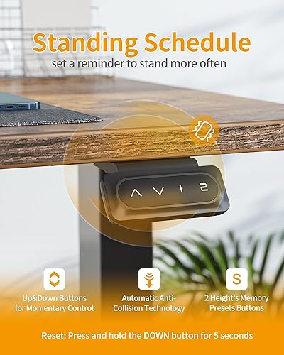 Miniatura 4 de CubiCubi Escritorio eléctrico de pie, 63 x 24 pulgadas de altura ajustable, estación de trabajo ergonómica para computadora de oficina en casa,