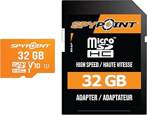 SPYPOINT 32GB SD Memory Card for Cell Cameras for Hunting (Pack of 1)