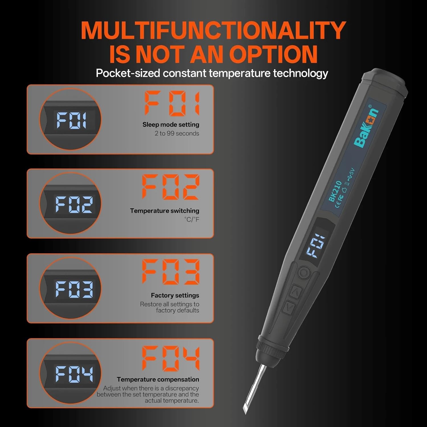 BK210 Intelligent Electric Soldering Iron Portable Lithium Iron Kit Fast Heat Solder Exclude Battery Cautin(Bk 210)