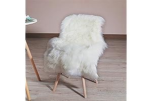 Ultra Soft Faux White Fur Chair Cover for a Cozy Living Space